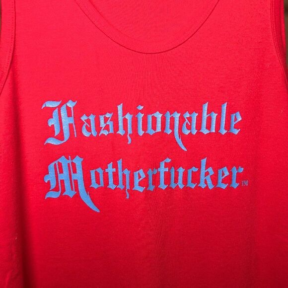 DECENT RED FASHIONABLE MOTHERF***ER BOYS TANK TOP - Picture 3 of 4